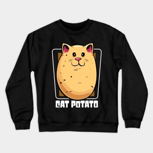 Cute Kawaii Cat Potato Vegetable Kitty Crewneck Sweatshirt